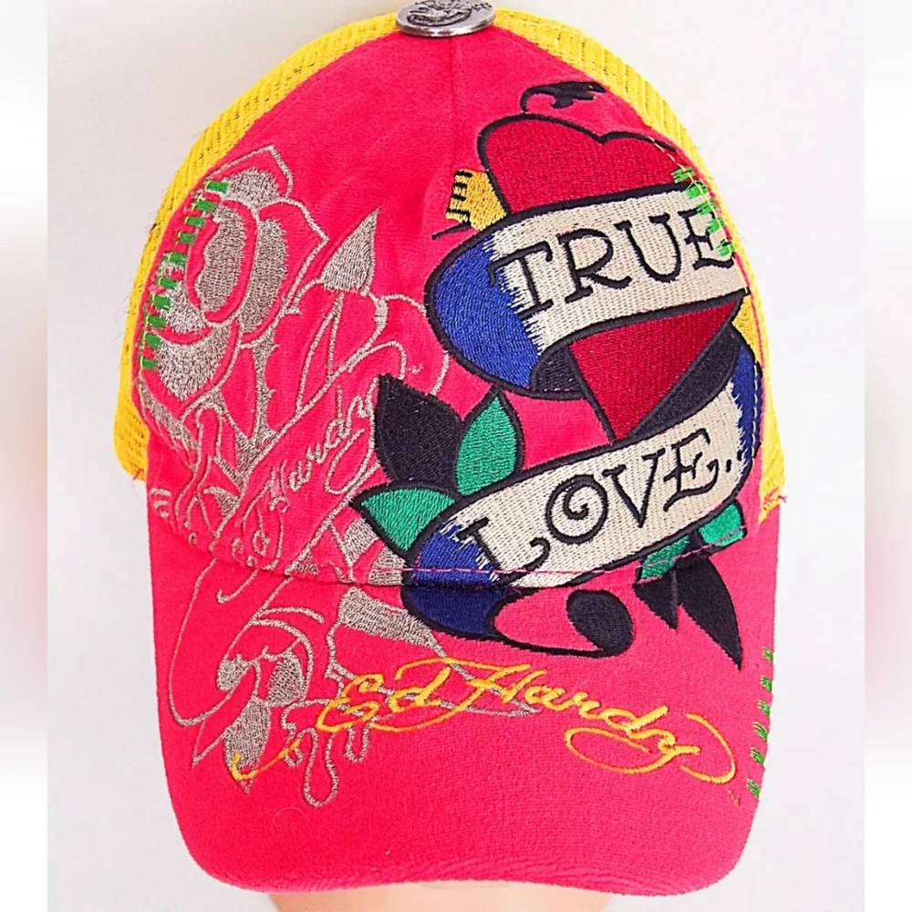 Don Ed Hardy Vintage Mesh Snap Back Adjustable Trucker Hat